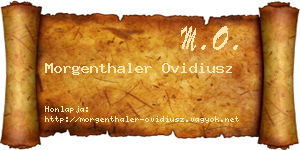 Morgenthaler Ovidiusz névjegykártya